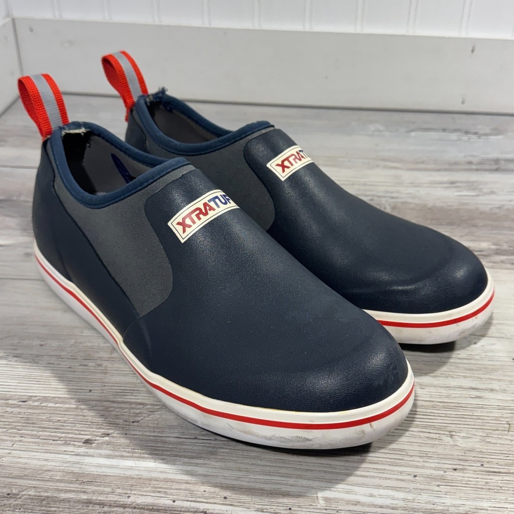 Xtratuf Men's Waterproof Deck Shoes Size 8 Navy Blue Rainboots Low Top